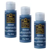 3x Plaid FolkArt Terra Cotta 59ml Acrylic Art Paint Ocean Cavern Textured Finish