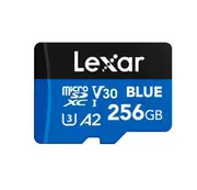 Lexar BLUE microSDXC UHS-I Card 256GB - C10, A2, UHS-I(U3), V30, up to 160MB/s read Vibration-proof: 10-2000Hz. Magnetic-proof: 15000 Gauss