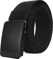 [Awlyfm] Mens Stretch Belts Black Elastic Canvas Military Work Golf Belts for Men Big and Tall