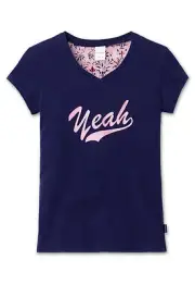 SCHIESSER Mädchen T-Shirt Mix & Relax T-Shirt YEAH V-Ausschnit 140 152 164 176
