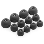 12 x Silicone EarBuds Ear Tips For Bowers & Wilkins Pi5, Pi7 Earphones in Black