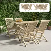 Outdoor Dining Set Garden Dining Table and Chairs Grey Solid Wood Teak vidaXL