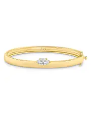 Kenneth Jay Lane Marquise Cubic Zirconia Thin Bangle Bracelet in 14K Gold Plated