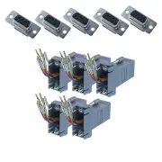 5pcs DB9 9 Pin RS232 Serial Port Female to RJ45 Female Network Adapter 8P8C