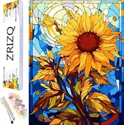 ZRIZQ Paint by Number for Adults Beginners,Sunflower Paint by Numbers Kits for Kids on Canvas,DIY Paint by Numbers for Home Wall Art Decor