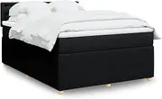 Generic Box Spring Bed with Mattress Black Double Fabric,3287967