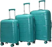 [Habrur] Checked Luggage Carry On Luggage Luggage Sets 3 Piece Suitcases with Wheels, Expandable and Travel Lightweight Luggage Suitcase (Color : B, Size : 20+24+28 in)
