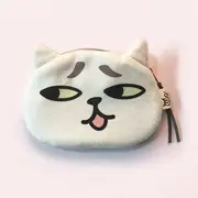 Cat Print Coin Purse Type 02 - White - One Size