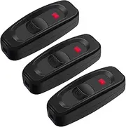weideer 3 PCS Inline Cord Switch Appliance Button On/Off 10A 12V Inline Power Switch With LED light For Table Lamp Desk Light Bed Lamp GW320-BK-12V