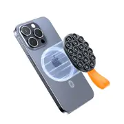 Magnetic Suction Cup Phone Mount for Shower/Mirror/Selfies/Call-Black Orange