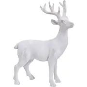 LVD Concrete Deer Standing Sculpture Home/Garden/Patio Decor 33x46cm White