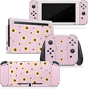 TACKY DESIGN Sunflowers skin for Nintendo Switch Skins Decal, Pink Nintendo Switch Stickers Vinyl 3m Full wrap Nintendo switch cover