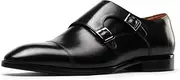[Generic] Formal Dress Shoes for Men Pointed Toe Slip On Solid Colour Genuine Leather Monk-Strap Shoes Low Top for Office First Layer Decorate Dress Shoes for Men