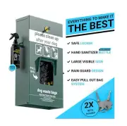 Flash Furniture Kessler Locking Dog Waste Bag Dispenser with Hand Sanitizer