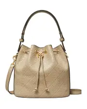 Tory Burch T Monogram Leather Bucket Bag
