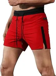 [Generic] Mens Short Shorts with Pockets Pants Pocket Drawstring Loose Casual Sports Running Straight Shorts Beach Pants Mens Denim Cargo Shorts