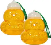 BoloShine Pack of 2 Wasp Traps, Plastic Hornet Trap Live Trap Wasps without Attractant, Reusable Fruit Fly Trap Wasp Catcher for Outdoor Farm