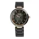 【NATURALLY JOJO】精緻小秒針陶瓷時尚腕錶-JO96986-88R(黑色珍珠貝/38mm)