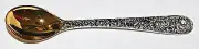 Godinger Set of 6 Silver & Gold Tone Demitasse Spoons Neiman Marcus Unopened !