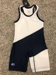 New with Tag Cliff Keen Wrestling Singlet XS Navy & White