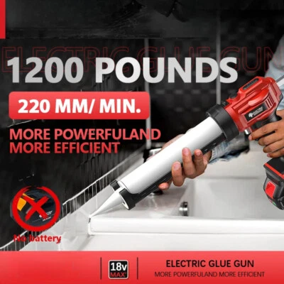 Electric Caulking Gun Cement Glass Adhesive Glue Seal Sealant Tool Silicone Gun