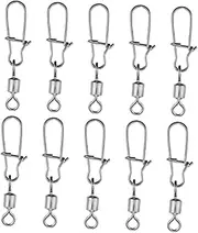 DECOMELODY 100pcs Fishing Rolling Swivel Connector Enhanced Snag Fishing Hook Link for Freshwater Compact Portable Accessory for Bass and More