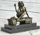 Bronze Sculpture Art Deco Vintage Decor Flapper Dress Woman Classic Fashion Jazz