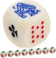 CORHAD 15pcs Poker Dices Portable Dice Set Chips Funny Game Props for Birthday Parties