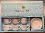 NEW 12 Pieces Opal Glassware Espresso Set 6 Cups 6 Saucers Tableware TSG Vintage
