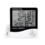Lcd Digital Thermometer Hygrometer Alarm Clock Grey