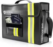 ALORVA Fireproof and Waterproof Document Bag - 17 x 12 x 5” with Wallet Prote