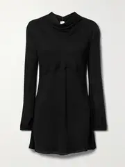 [KHAITE] KHAITE - Vray Cutout Silk-georgette Top - Black - US10 US 10 Black