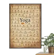 Yoga Poses Poster - Exercise Poster for Full Body Workout | Advanced Professional Poses Illustration, Home Gym Room Decor, Studio Background Wall Decoration, Frameless Canvas Art