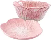 Cabilock Ceramic Dessert Bowl Cabbage Theme Boys and Girls Cutlery Set for Birthday Party and Mealtime