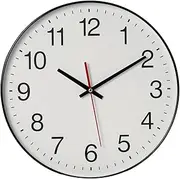 Wall Clock, Modern Wall Clocks Battery, Silent Non-Ticking Analog Classic for Office, Home, Bathroom, Kitchen, Bedroom, School (Black, 14 inch)
