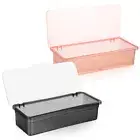 2 Pcs Silverware Drawer Organizer with Lid Utensil Drain Box Kitchen Cutlery