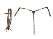 Circle Y Day Money Breast Collar or Headstall Leather Turq Rawhide 1021-20-SC