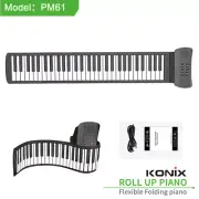 KONIX Roll Up Piano Electronic 61 Key Keyboard Folding Flexible Silicone PM61