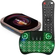 Android 11.0 Smart TV Box, Amlogic S905X4 64-Bit Quad Core Cortex-A55 CPU, 8K/4K UHD BT 4.1 2.4G/5G WiFi Stream Media Box with Mini Wireless Keyboard,4gb+32gb