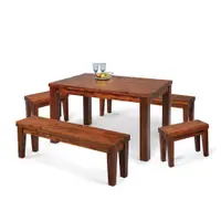 在飛比找蝦皮購物優惠-【南洋風休閒傢俱】餐桌椅系列-相思木4.5尺實木餐桌椅 長板