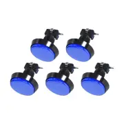 Game Round Push Buttons Blue LED Light with Micro Switches 60mm/12V/5 Pcs