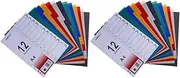 SHOWERORO 2pcs A4 Index Page Dividers Colorful Notebook Tabs 12 Sheets Reinforced Holes for Memo and Note Organization