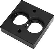HiFi Speaker Terminal Panel, HiFi Sound Wall Outlet Cover Power Wall Outlet Plate Aluminum Alloy, Terminal Panel for Speaker (Black)