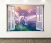 Unicorn Wall Decal Art Decor 3D Window Mythical Art Mural Kids Room Sticker BL30