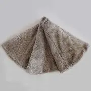 Gireshome Multi Color Soft Plush Faux Fur Brown Grey Christmas Tree Skirt (30inch)