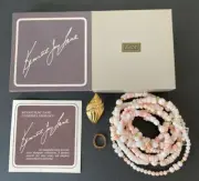NIB Kenneth Jay Lane For Avon Lucite UNDERSEA Necklace Clip On Rhinestone SHELL