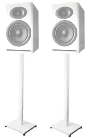 Pair 37” Steel White Stands For Audioengine A5+ Bookshelf Speakers