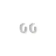[Rabanne] Rabanne-Silver Xl Link Hoops Brass Earrings-Donna OS OS