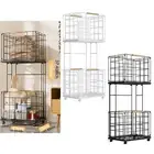 2 Tier Storage Cart with Wheels Laundry Clothes Basket