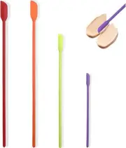 Beauty Spatula, 4 PCS Makeup Spatula Mini small, Orange,Green,Red,Purple